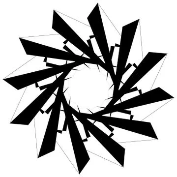 Circular geometric element. Rotating shapes, forms abstract illustration. Ilustración de archivo
