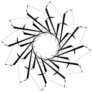 Circular geometric element. Rotating shapes, forms abstract illustration. Ilustración de archivo