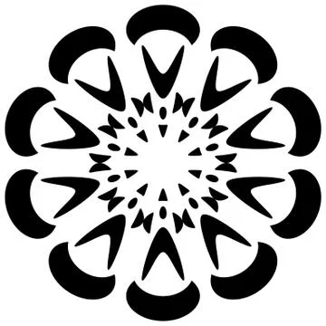 Circular geometric element(s),  rotating radiating shapes on white Stock Illustration