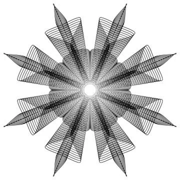 Circular geometric element(s),  rotating radiating shapes on white Illustrazione stock