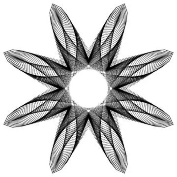 Circular geometric element(s),  rotating radiating shapes on white Stockillustratie