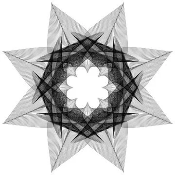 Circular geometric element(s),  rotating radiating shapes on white Stock Illustration