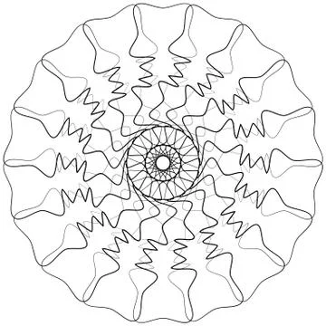 Circular geometric element(s),  rotating radiating shapes on white Stock Illustration