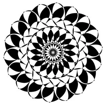 Circular geometric element(s),  rotating radiating shapes on white Stock Illustration