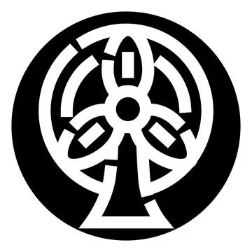 Circular geometric emblem with white abstract design 스톡 일러스트