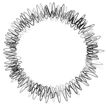 Circular geometric graphic with distorted radial, radiating lines. abstract m 스톡 일러스트