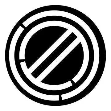 Circular geometric monochromatic crest with diagonal bars Illustrazione stock