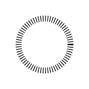 Circular geometric motif. Abstract grayscale op-art element 库存插图