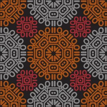 Circular geometric pattern design with computer generated shapes Illustrazione stock
