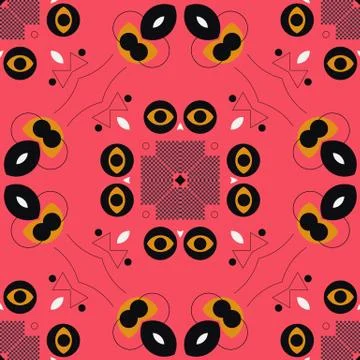 Circular geometric pattern design with computer generated shapes Stock Illustration