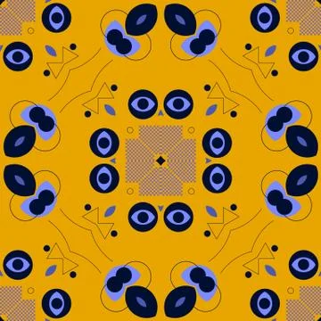 Circular geometric pattern design with computer generated shapes Stock Illustration