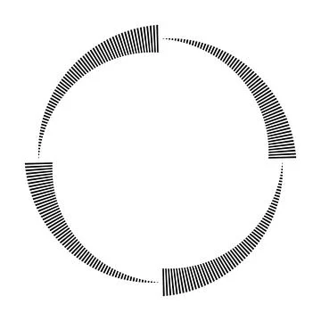 Circular geometric rotation pattern with segmented radiating dynamic line s.. Stock Illustration