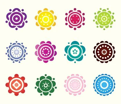Circular geometric shapes in differnt gradient for pattern element print, g.. Stock Illustration