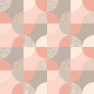 Circular geometric shapes seamless pattern Stock Illustration