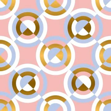 Circular geometric shapes seamless pattern Stock Illustration
