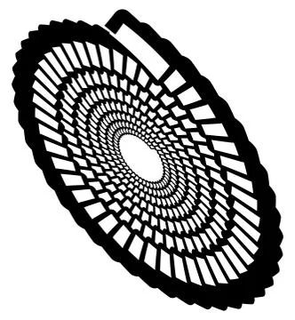 Circular geometric spiral, volute element. Rotating radial shape Stock-Illustration