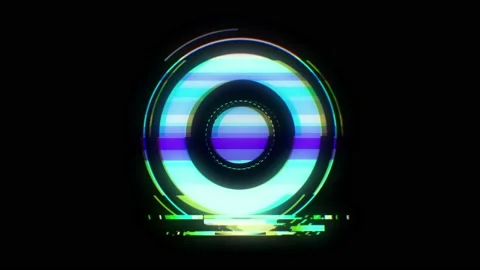 Circular Glitch 03 Glitched shape design motion graphic. Stock Footage 154539518