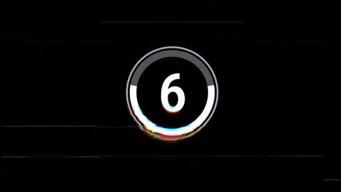 Circular Glitch 10 second Countdown Animation with RGB Distortion Effect Video stock 325020095