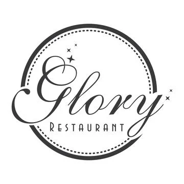Circular glory word logo design Stock Illustration