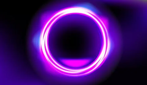 Circular glow. Neon circle. Vector light effect abstract background with the Stock Illustration