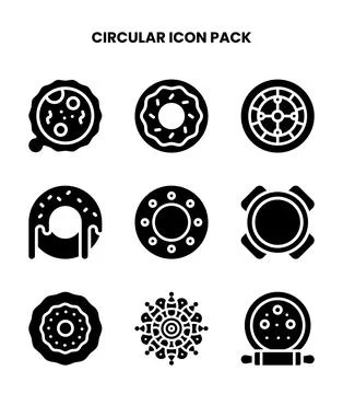 Circular Glyph Bundle Icons Pack Ilustración de archivo