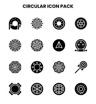 Circular Glyph Scalable Icons Pack Ilustración de archivo