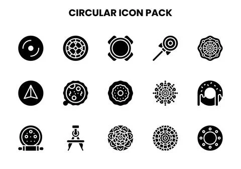 Circular Glyph Scalable Icons Pack Stock Illustration