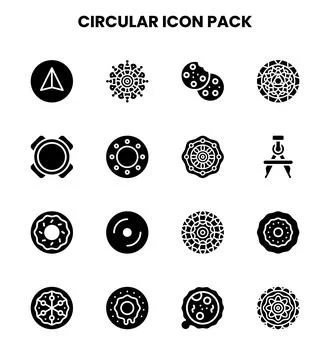 Circular Glyph Set Icons Pack Ilustración de archivo