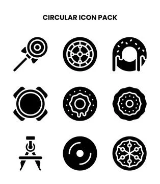 Circular Glyph SVG Icons Pack Stockillustratie