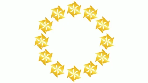 Circular gold flower frame animation Stock Footage 242769384