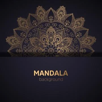 Circular golden pattern in form of mandala for Henna, tattoo, decoration. Decora Stock Illustration