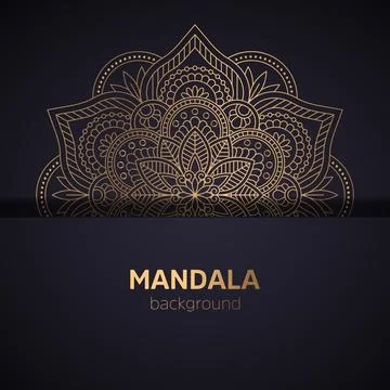 Circular golden pattern in form of mandala for Henna, tattoo, decoration. Decora Stock Illustration