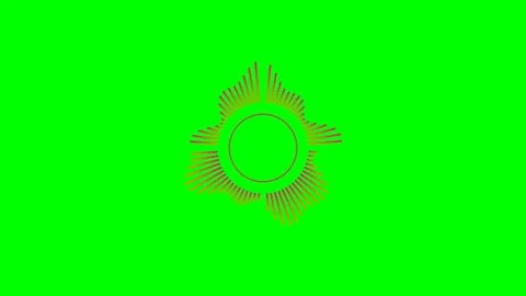 Circular gradient audio wave spectrum visualizer on bright green background 動画素材 340904596