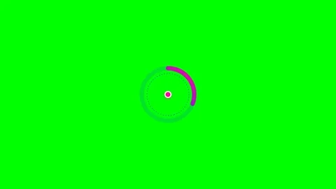 A circular gradient loading animation isolated on a bright green background Stock Footage 340904690