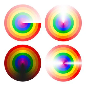 Circular gradients with rainbow colors Stock Illustration
