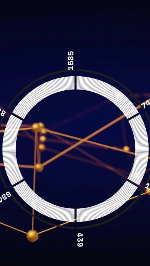 Circular graph with numbers and connecting lines, data visualization animation Stock Footage 319977235