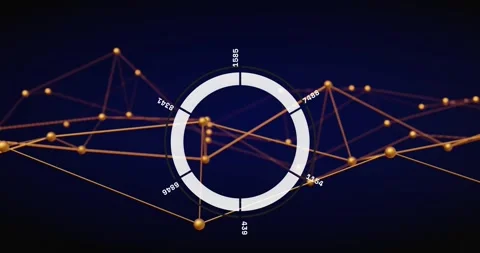 Circular graph with numbers and connecting lines, data visualization animation Stock Footage 328145994