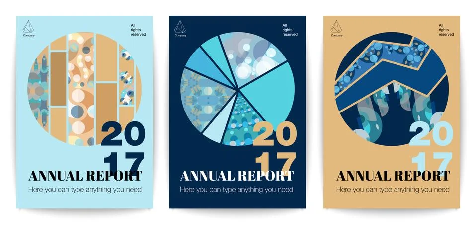 Circular Graph Posters Set Stock Illustration