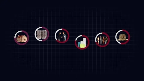 Circular graph present operation management involving business process, workflow Video stock 287528379