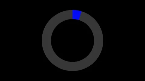 Circular graph. Successful growth trend dark blue circle graph going Up Stock Footage 302169370