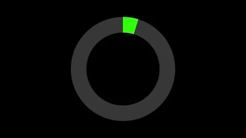 Circular graph. Successful growth trend green circle graph going Up. Financial Stock Footage 302169374