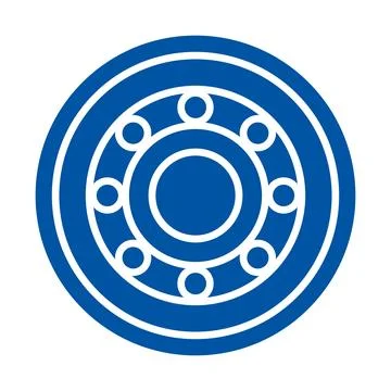 Circular Graphic Design in Blue and White with Symmetrical Elements Stock Illustration