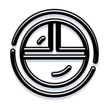 Circular graphic logo featuring abstract geometric design Stock Illustration