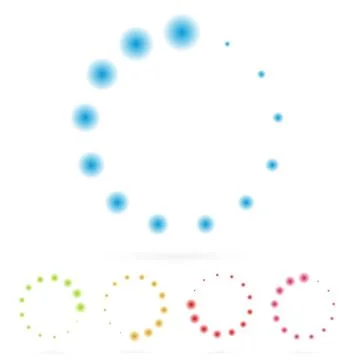 Circular graphics rotated at 45 degrees - Preloader, buffer shapes or progres Ilustración de archivo