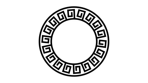 Circular Greek Key Ring Animation Stock Footage 337391024