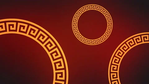 Circular greek meander pattern background animation Stock Footage 204057684