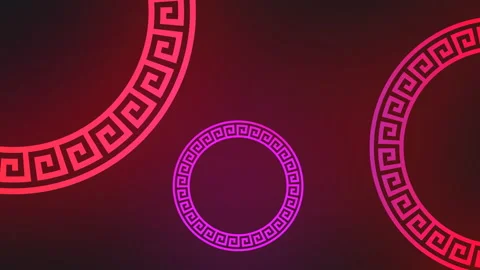 Circular greek meander pattern background animation Stock Footage 204057724