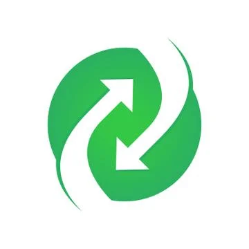 Circular Green Circular Flow Arrow Symbol Logo Design Stock Illustration