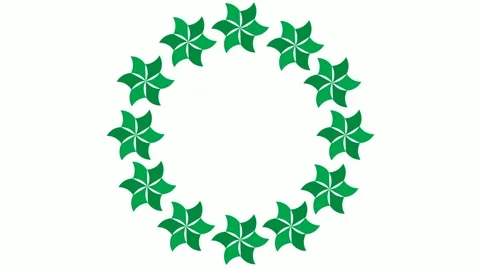 Circular green flower frame animation Stock Footage 242770539