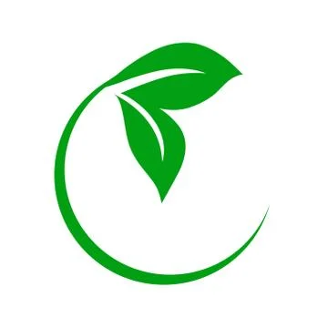 Circular Green Leaf Icon Stock Illustration